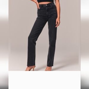 Abercrombie The '90s Straight Ultra High Rise Jean Black Size 4 / 27 XL